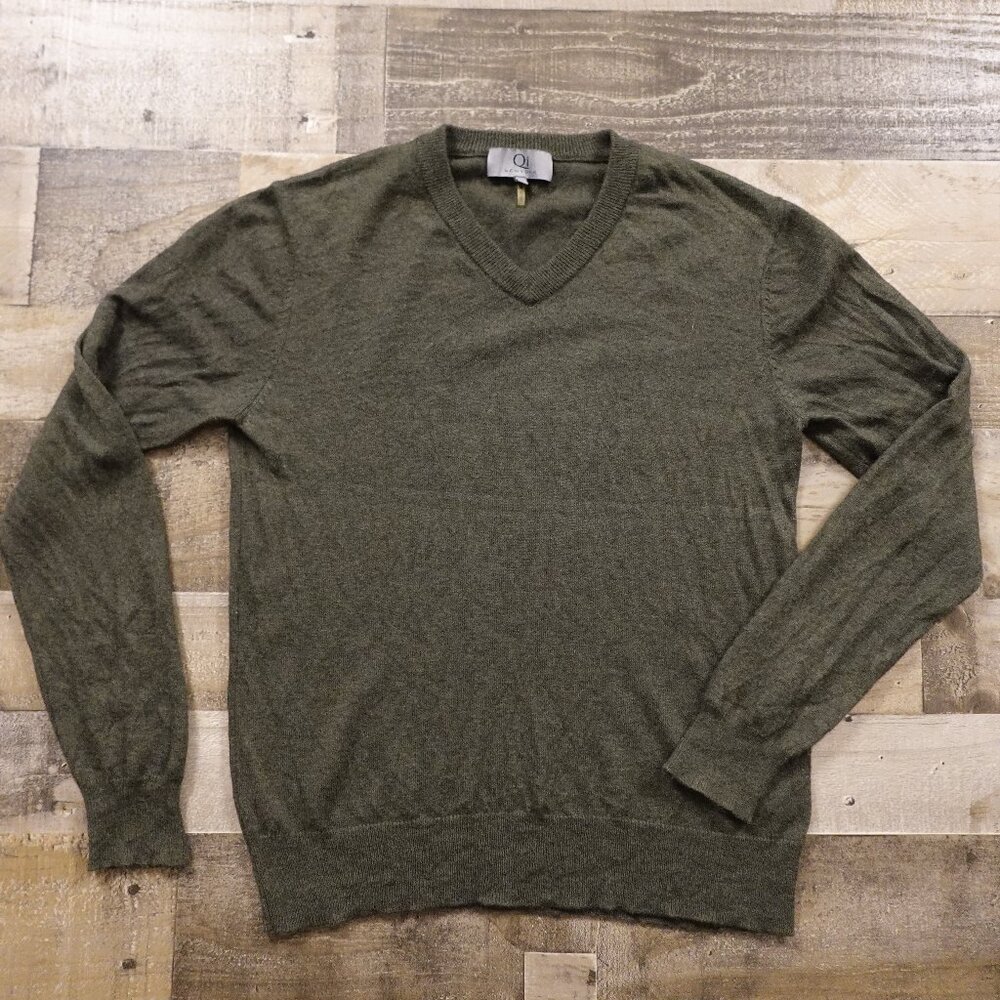 Qi New York wool cashmere‎ sweatshirt men's medium peat green